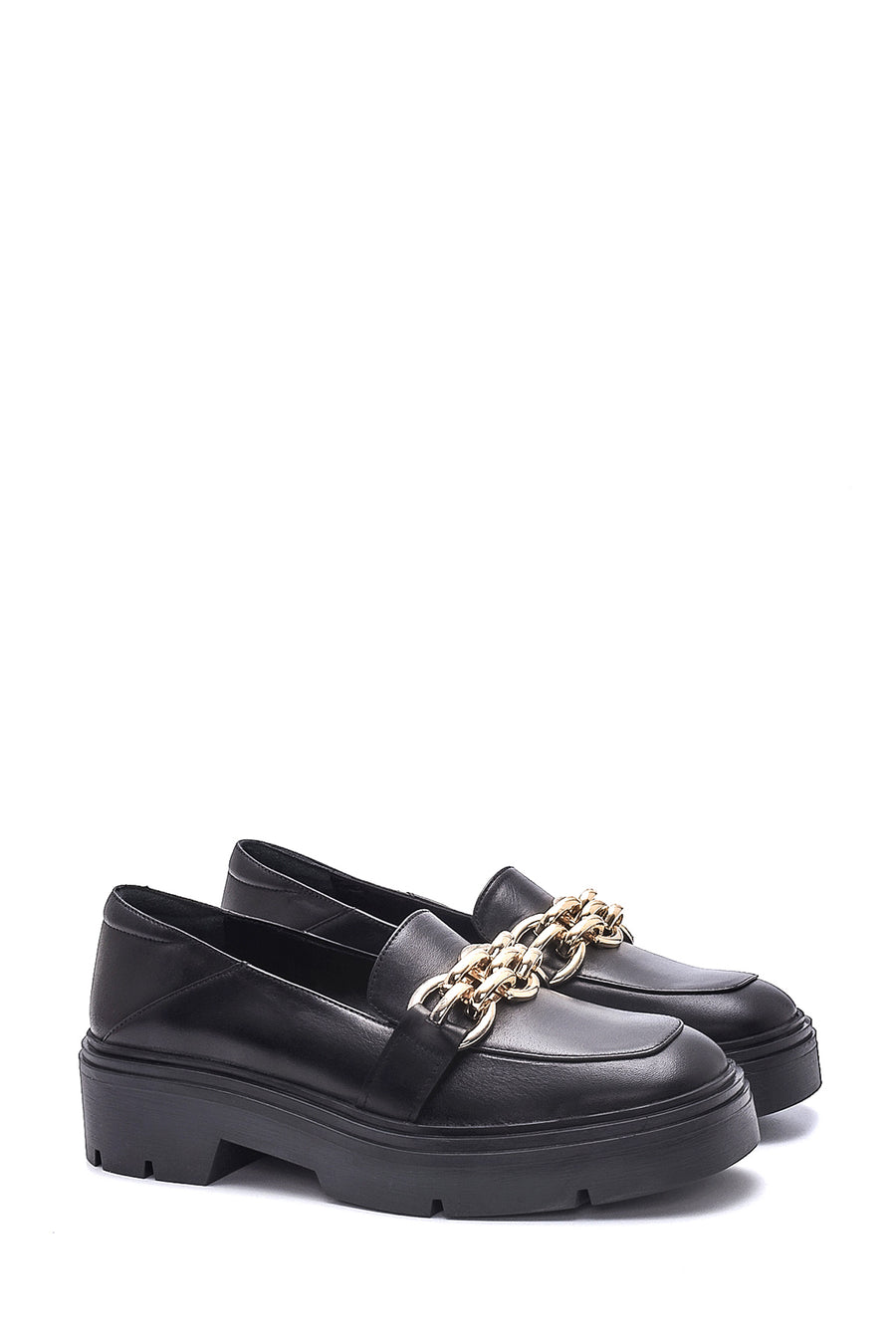 Women's Leather Chain Loafer