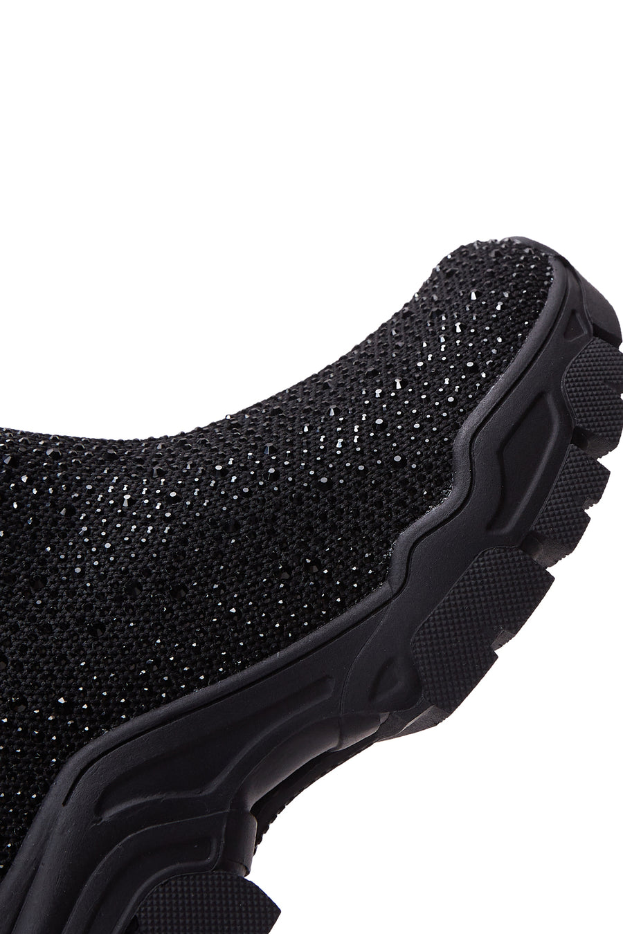 Women's Black Stone Thick Sole High Top Sneaker