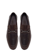 Men's Brown Buckle Leather Casual Loafer | Derimod