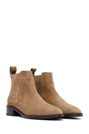 Woman Mink Suede Leather Chelsea Boots | Derimod