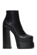 Women's Black Leather Platform High Heel Boots | Derimod