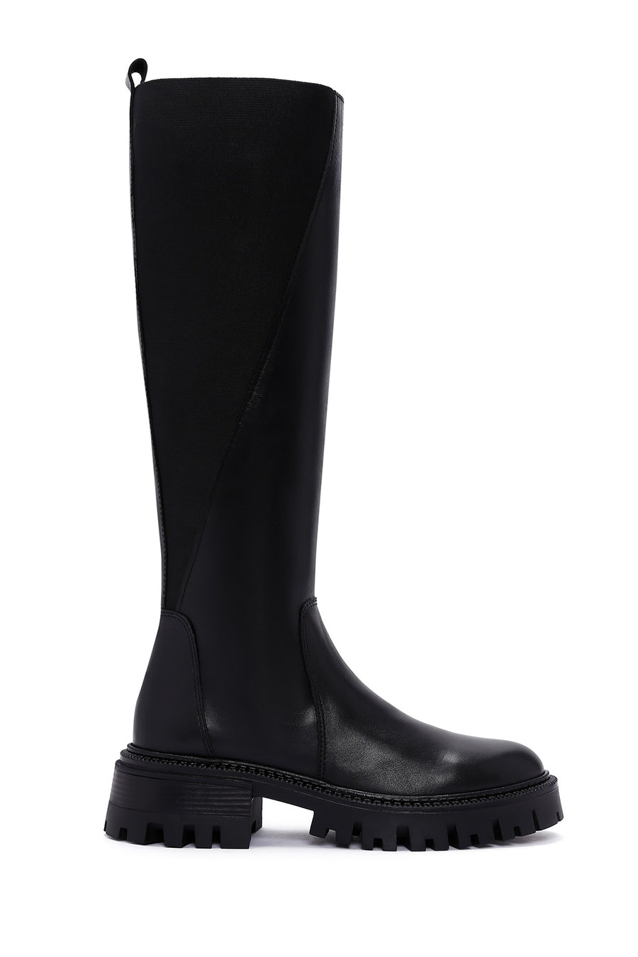 Woman Black Zippered Thick Sole Leather Boot 25WFD152114 | Derimod