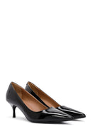 Women's Black Thin Heeled Leather Stiletto | Derimod