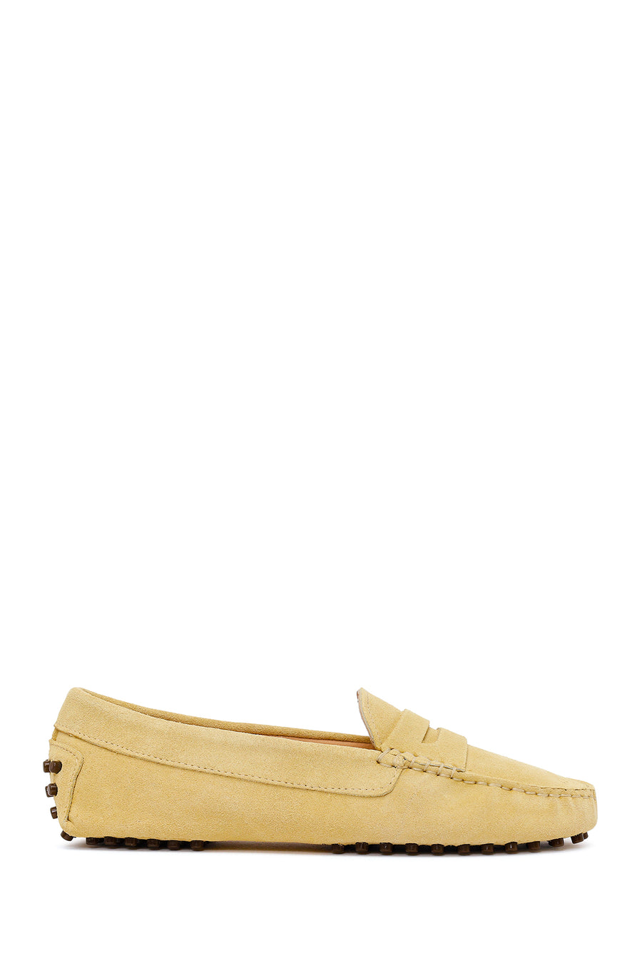 Women's Yellow Suede Leather Loafer 26PFD290210 | Derimod