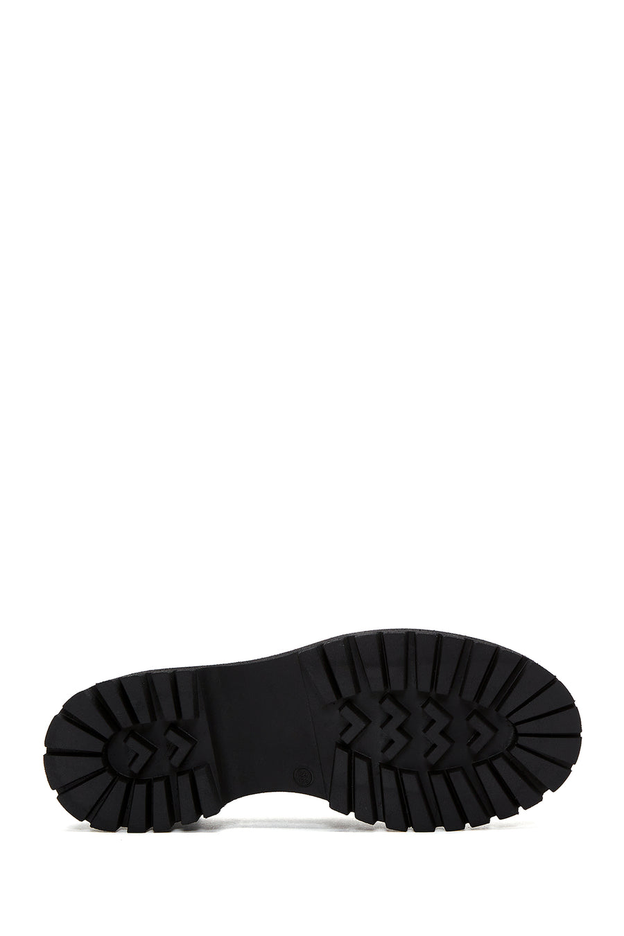 Women's Black Thick Soled Leather Masculine Loafer