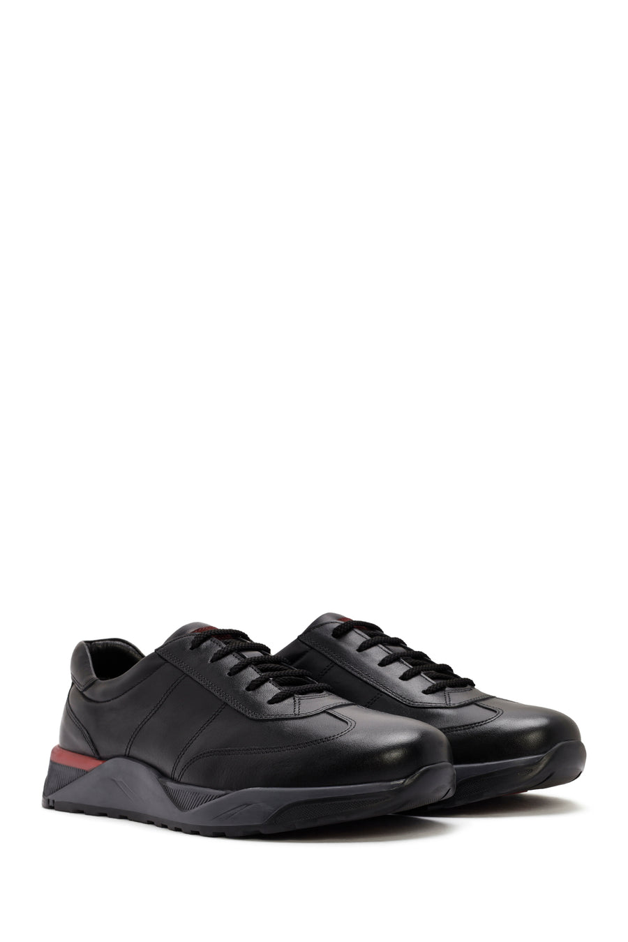 Men's Black Lace-up Leather Casual Shoes