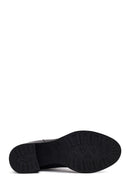 Women's Black Thick Heeled Leather Chelsea Boots | Derimod