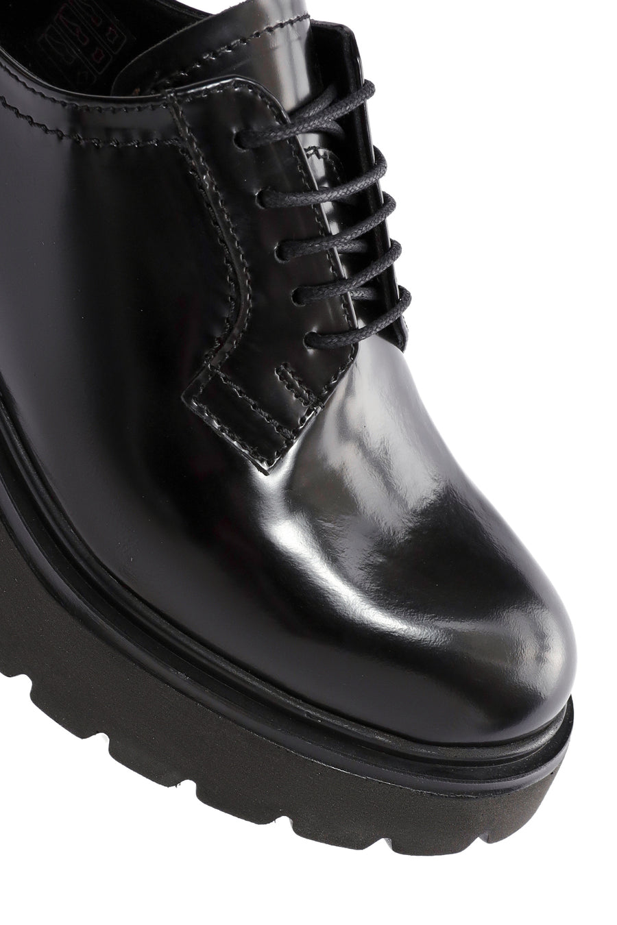 Women's Black Lace-Up Leather Oxford Shoes