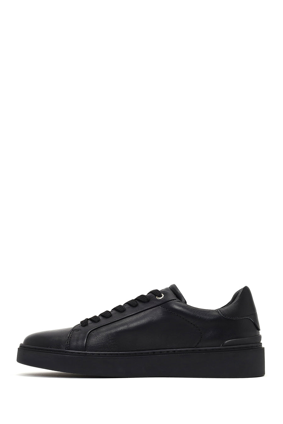 Men's Black Lace-Up Leather Sneaker