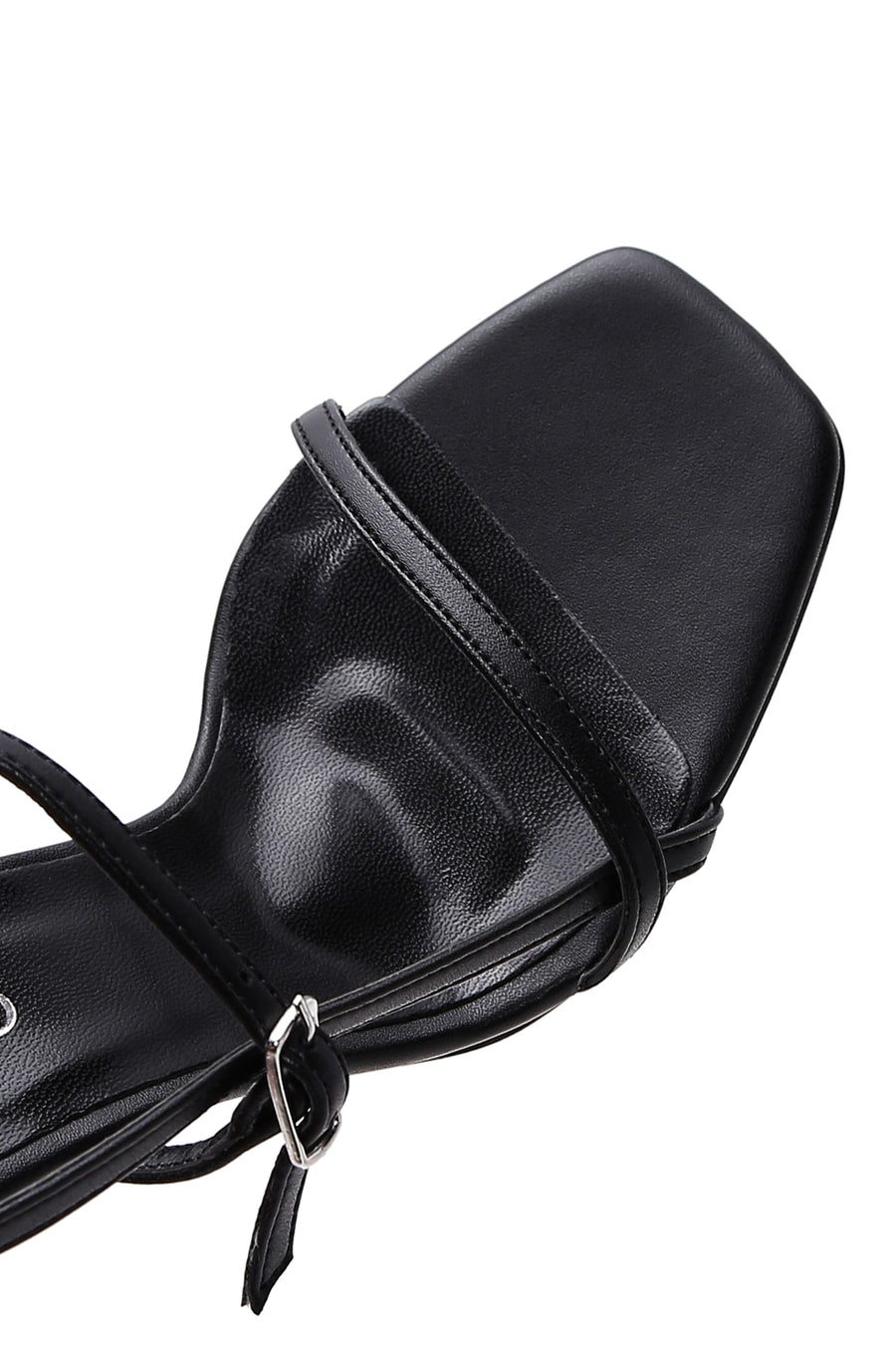 Women's Black Ankle Strap Heeled Sandals