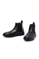 Male Black Leather Chelsea Boots | Derimod