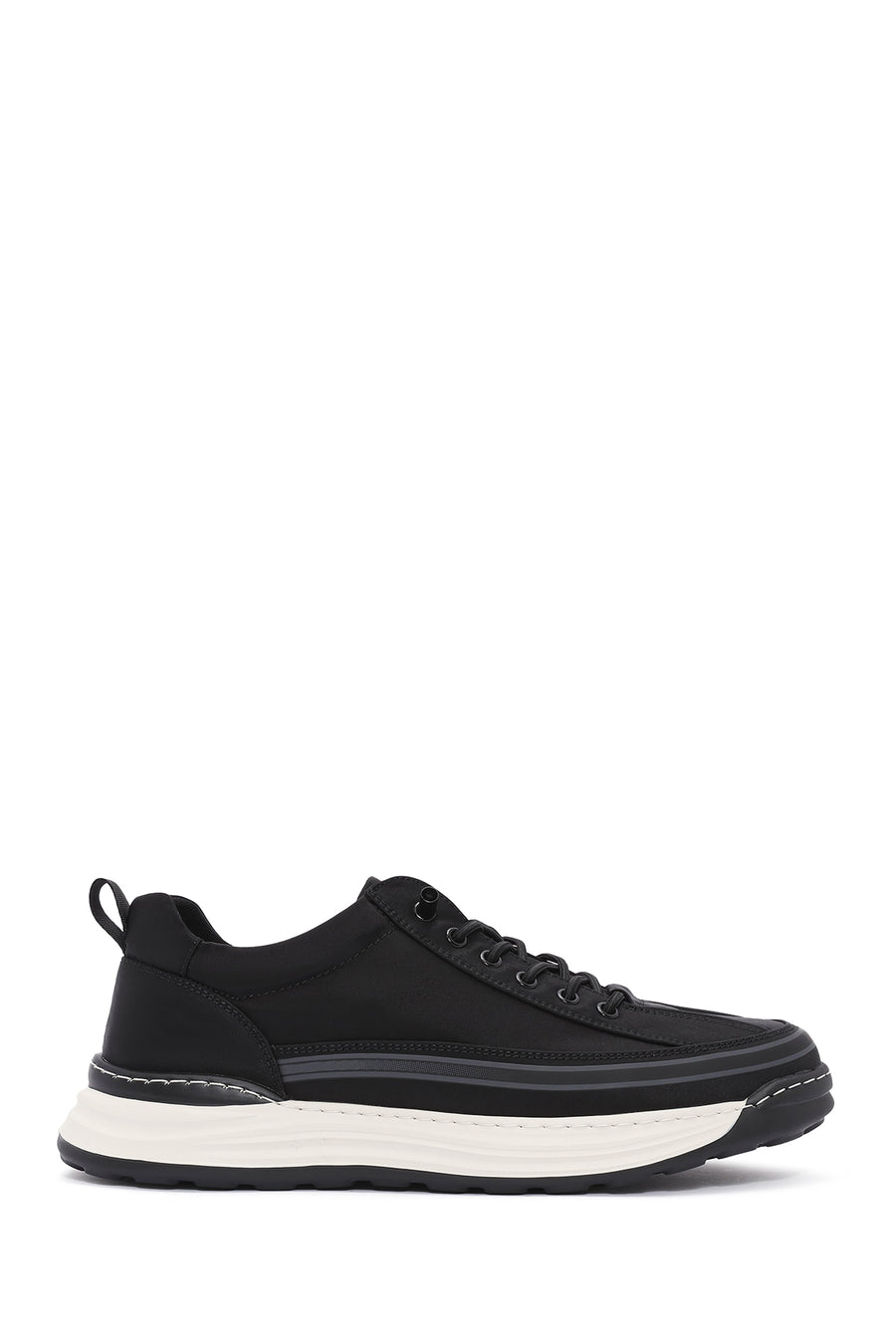 Men's Black Lace-Up Fabric Sneakers 25SFD69386F | Derimod