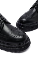 Male Black Lace-Up Thick-Soled Leather Casual Shoes | Derimod