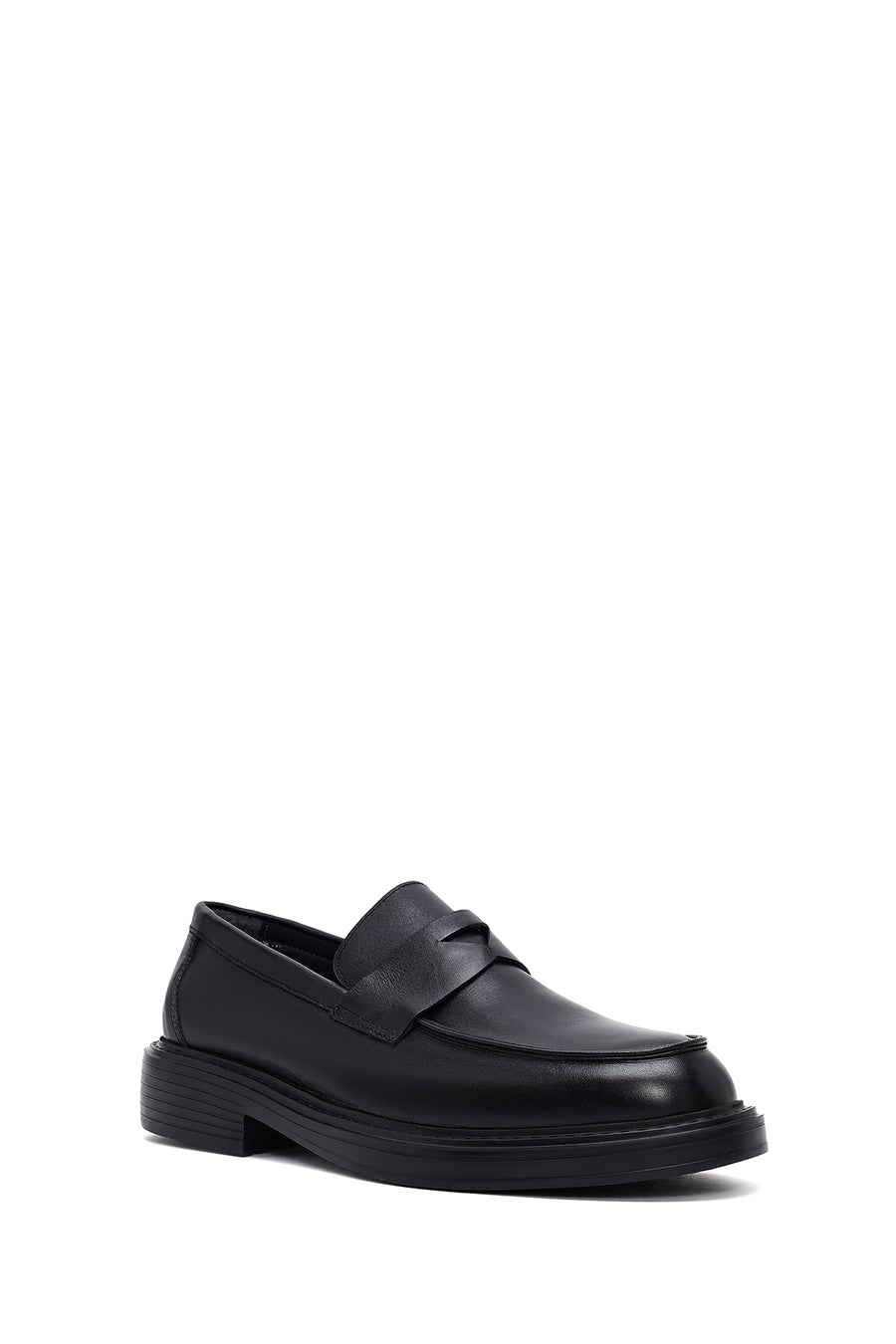 Male Black Leather Casual Loafers