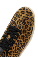 Women's Brown Lace-Up Patterned Suede Leather Sneakers | Derimod