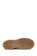 Women's Tan Zippered Leather Boots | Derimod