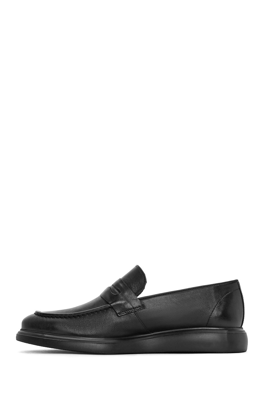Men's Black Leather Casual Loafer