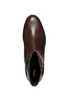 Geox Women's Brown New Asheel Zippered Thick Heel Leather Boots | Derimod