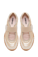 Woman Gold-Banded Sport Ballerine Shoes | Derimod