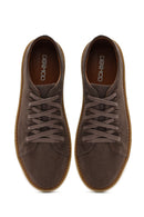 Men's Mink Lace-Up Thick Soled Suede Leather Sneaker | Derimod