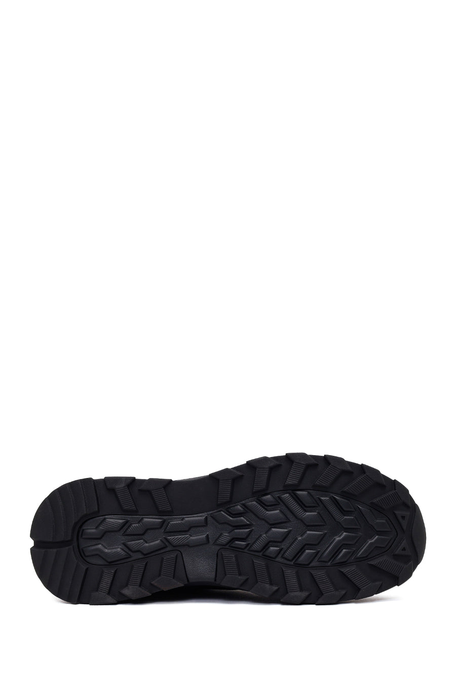Erkek Siyah Bağcıklı Kalın Tabanlı Deri Casual Sneaker