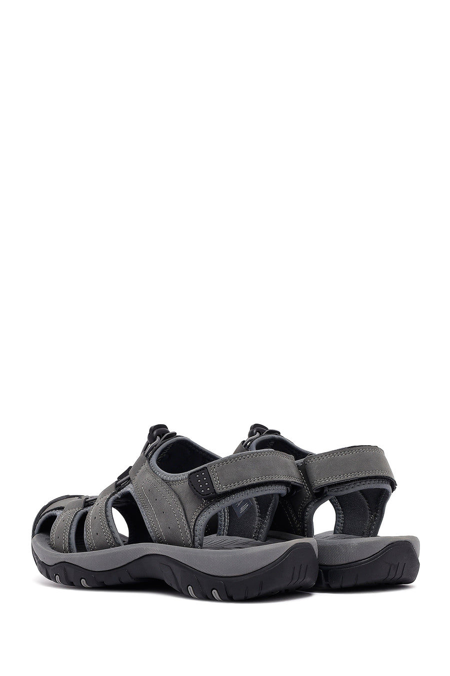 Male Grey Leather Outdoor Sandals
