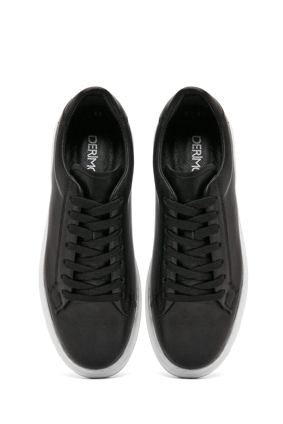 Men's Black Lace-up Leather Sneaker
