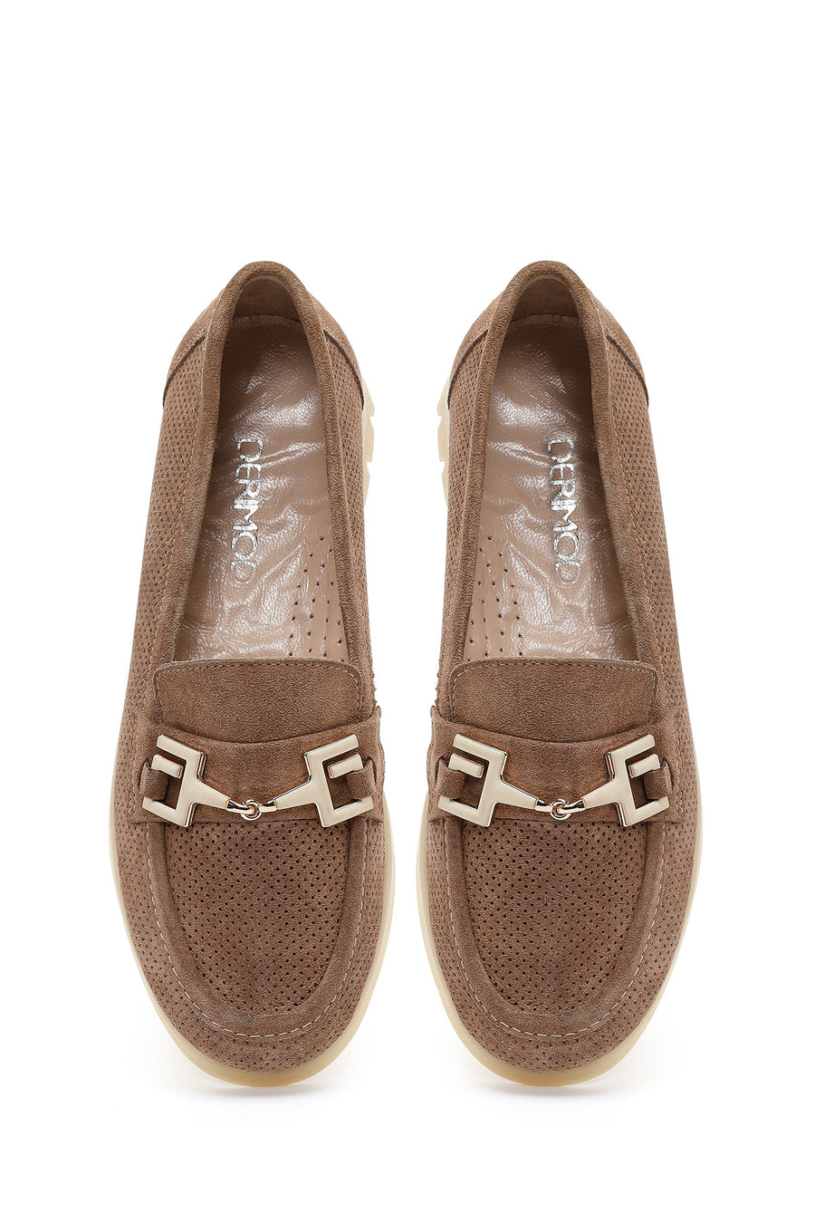 Women's Mink Suede Leather Comfort Loafer with Lace-up and Buckle