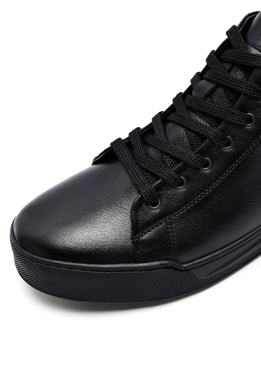 Male Black Zip Closure Leather Sport Boots