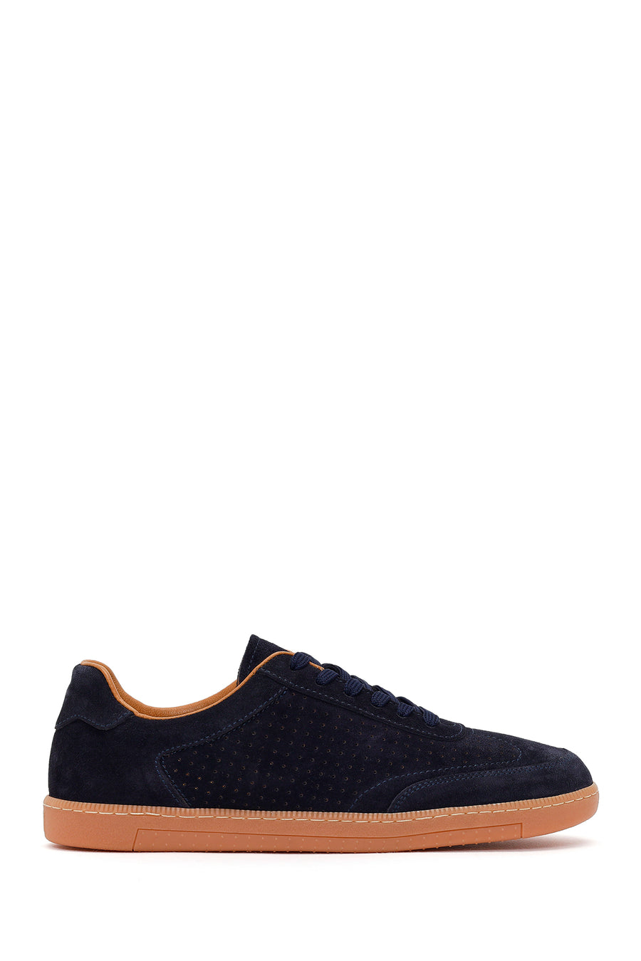 Erkek Lacivert Bağcıklı Süet Deri Sneaker 26SFD750710 | Derimod