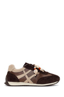 Woman Brown Lace-Up Charm Leather Sneaker | Derimod