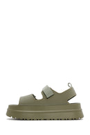 Women's Khaki Strappy Thick Soled Jelly Sandals | Derimod