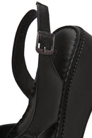 Women's Black Thick Soled Leather Comfort Sandals | Derimod