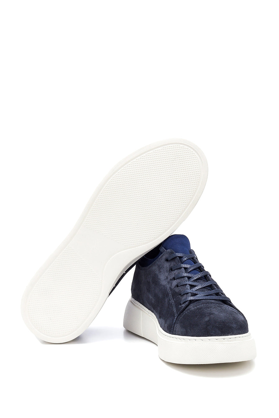 Erkek Mavi Süet Deri Sneaker
