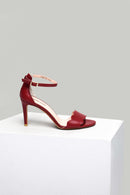 Ankle Strap Women's Heeled Leather Sandals | Derimod