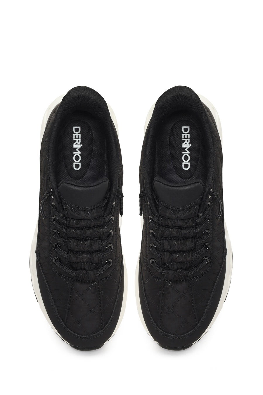 Kadın Siyah Bağcıklı Kalın Tabanlı Sneaker