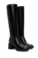 Woman Black Zip Closure Chunky-Heel Boot | Derimod