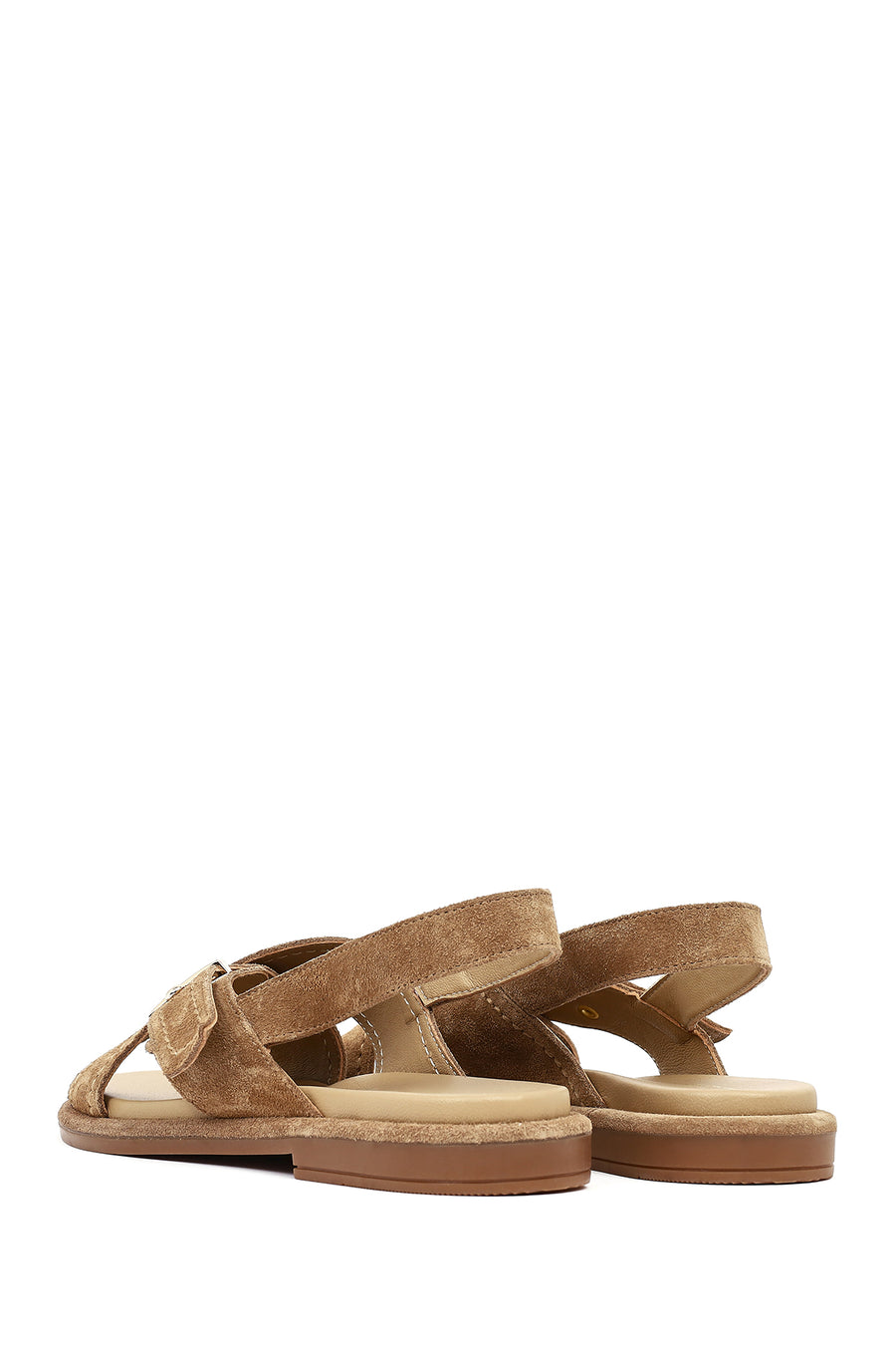 Women's Tan Suede Leather Sandals
