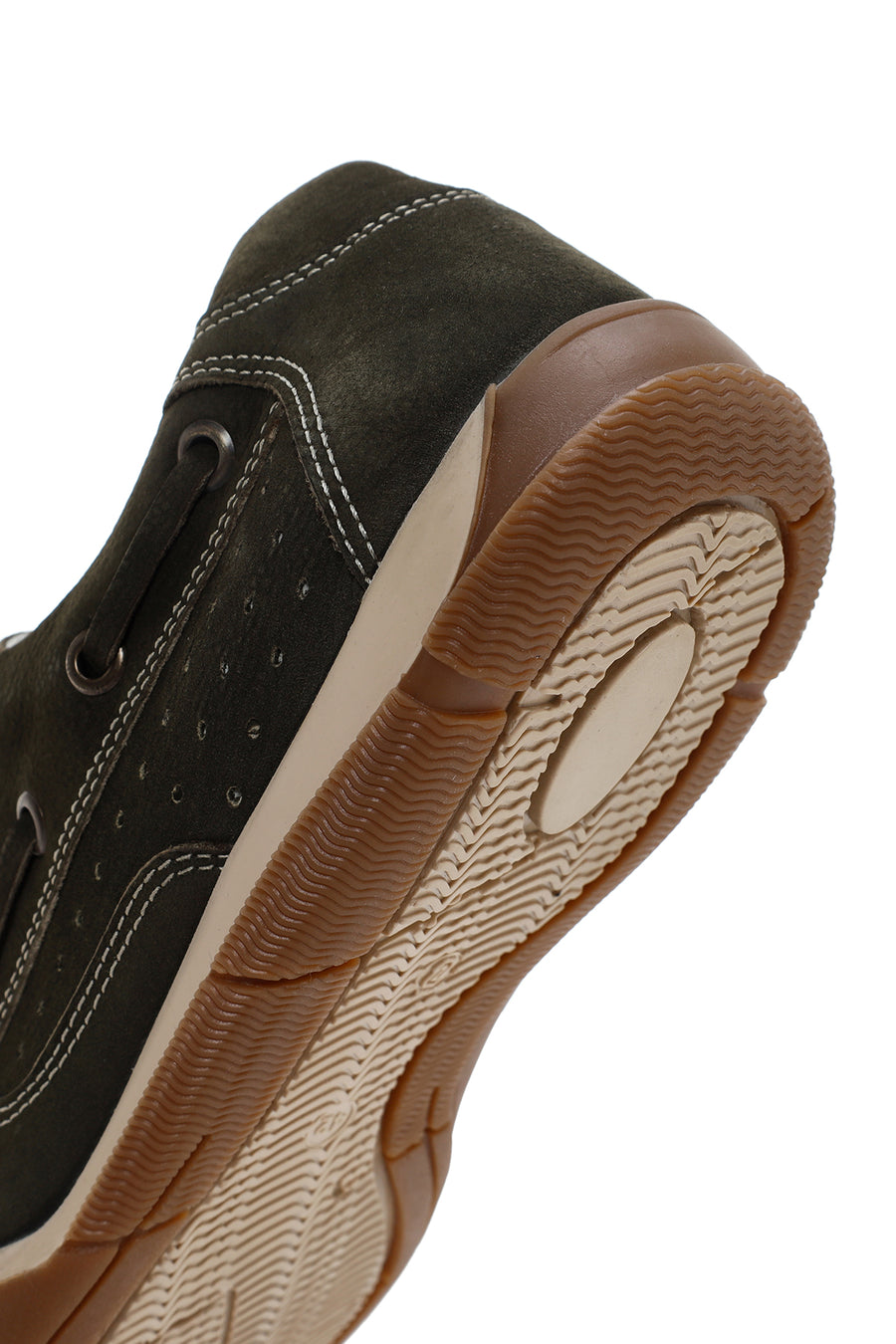 Men's Khaki Lace-Up Nubuck Leather Casual Shoes