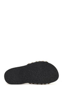 Woman Black Thick-Soled Patent Leather Slippers | Derimod