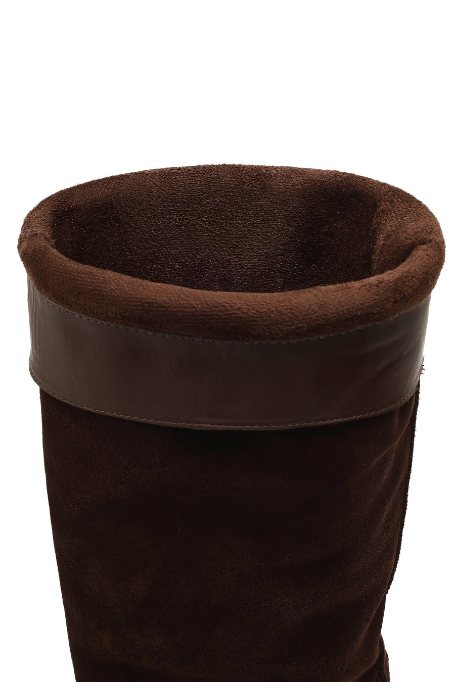 Women's Brown Buckled Suede Leather Boot