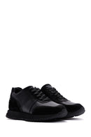 Men's Black Leather Suede Detailed Sneaker | Derimod