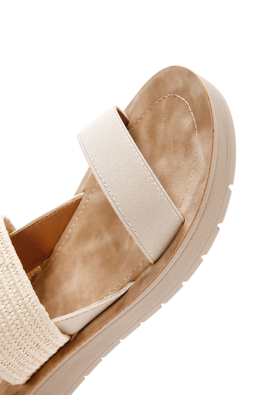 Women's Beige Ankle Elastic Sandals