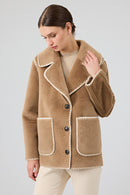 Vald'isere Women Camel Teddy Coat | Derimod