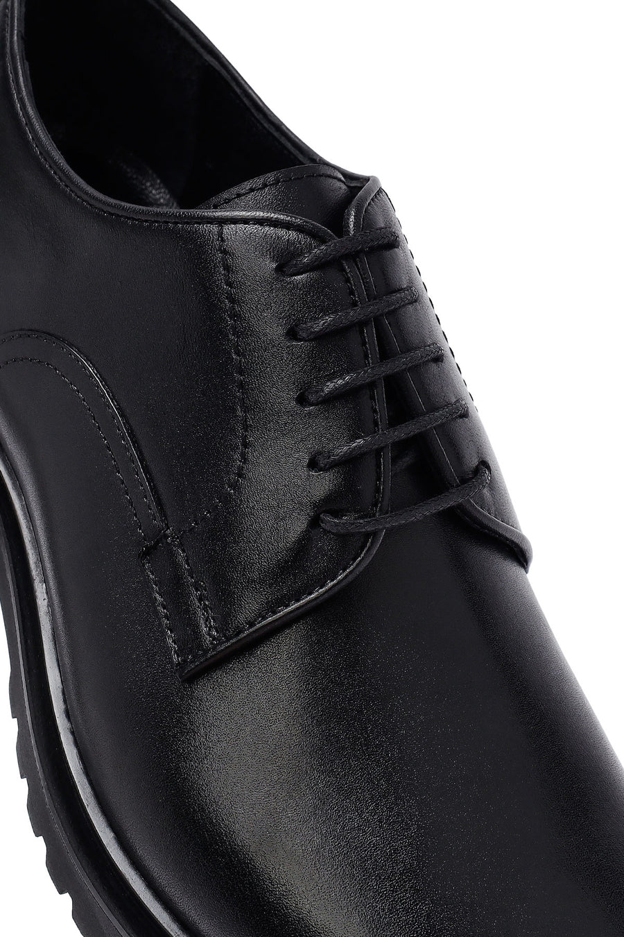 Men's Black Lace-Up Leather Classic Shoes