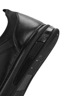Erkek Siyah Bağcıklı Deri Sneaker | Derimod