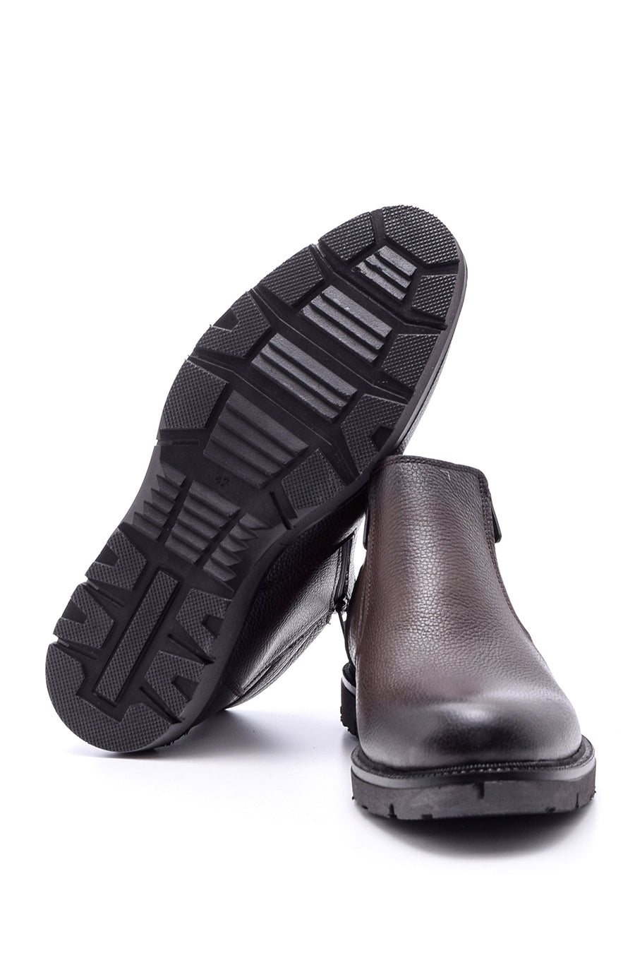 Men's Zipper Detailed Leather Boots