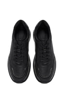 Men's Black Lace-up Leather Sneaker | Derimod