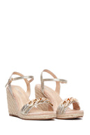 Women's Chain Wedge Heel Sandals | Derimod