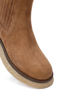 Women's Camel Thick-Soled Suede Leather Chelsea Boot | Derimod